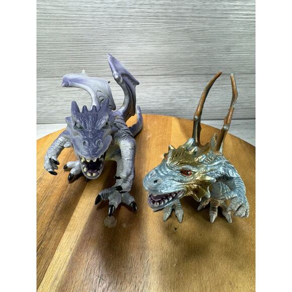 2005 TM Dragon Figure Fantasy Creature Purple 11”. Set Of Two. - Picture 1 of 12